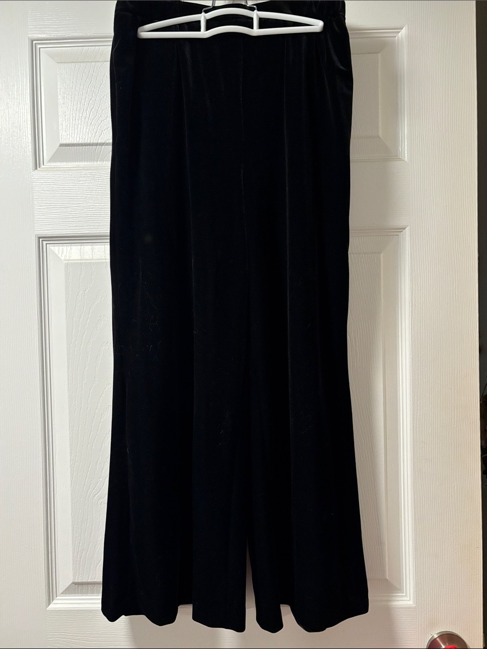 Alex Evenings Black Velvet Wide-Leg Pull-On Pants